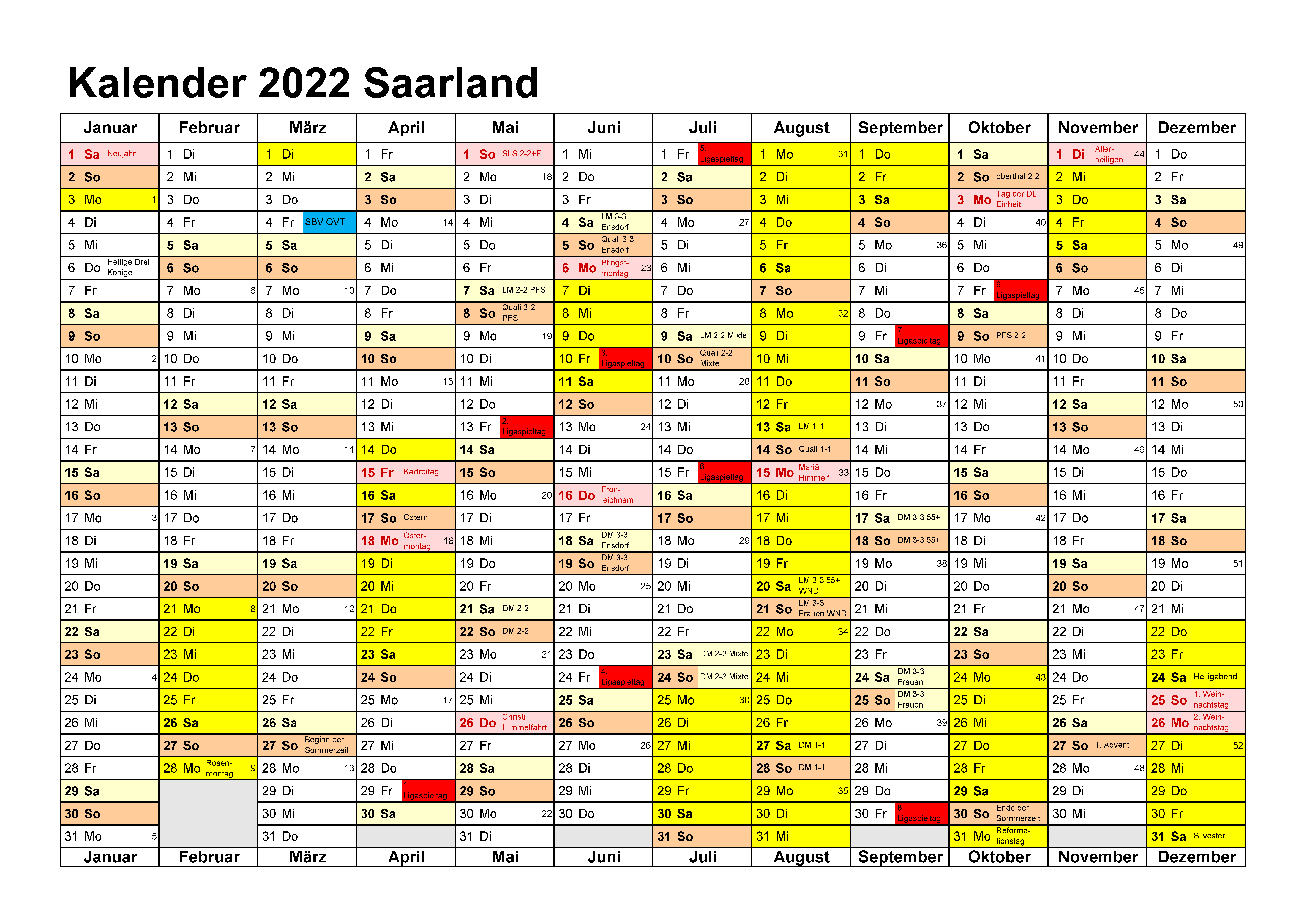 SBV Kalender 2022